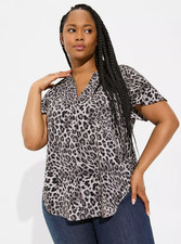 Torrid Womens Plus Size 6X/30 Harper Studio Crepe de Chine Flutter Blouse 900