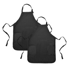 DALIX Apron Commercial Restaurant Home Bib Spun Poly Cotton Kitchen Aprons 2...