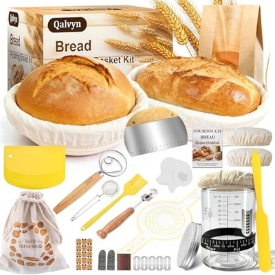 Sourdough Starter Kit,Sourdough Bread Baking Supplies, 9'' Round and 10'' Oval 