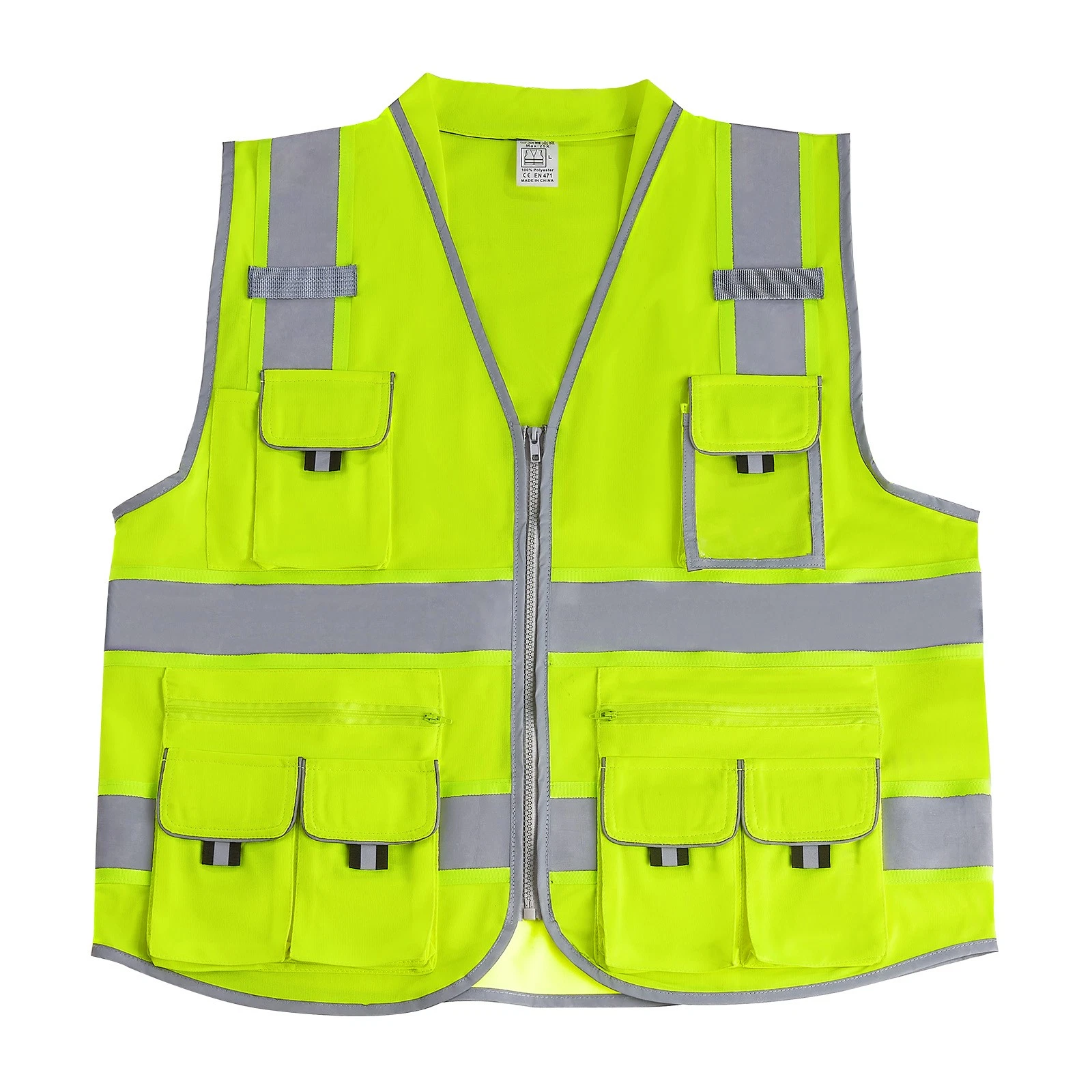 VEVOR Safety Vest Reflective Yellow Work Vest with 10 Pockets for Men & Women - product detail image 12