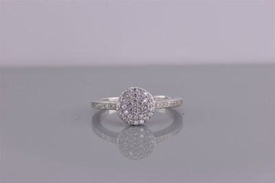 Roberto Bottega Sterling Silver Cubic Zirconia Cluster Disk Band Ring 925 Sz: 6
