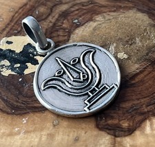 Vintage Stamped Indian Rani Sati Sterling Silver Small Pendant Stamped 925