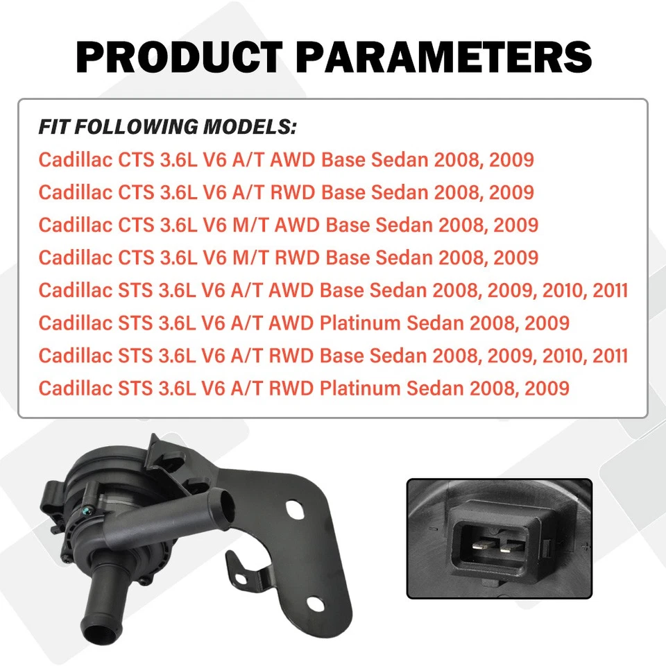 Электрический водяной насос 25808860 подходит для Cadillac CTS 08-09 STS 2008-2011 3,6 л V6 - Изображение 3 из 4