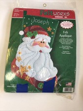 Dimensions Felt Applique Sequined Santa Christmas Stocking Kit Personalize