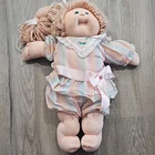 Cabbage Patch Kids 16in Girl Doll 1982 Signed Green Eyes Blonde Yarn Hair Outfit