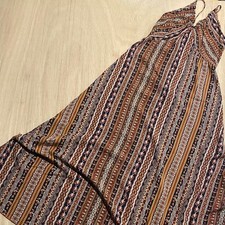 Multicolored Boho Print Maxi Dress with Cross Back Straps and Side Slit