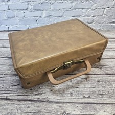 Retro Faux Leather Cassette Carrying Case with Plastic Liner and Brass Clasps