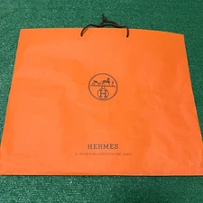 Authentic Hermes Orange Paper Empty Shopping Bag 11.5"x7.5"x7.25" Ship Fast!
