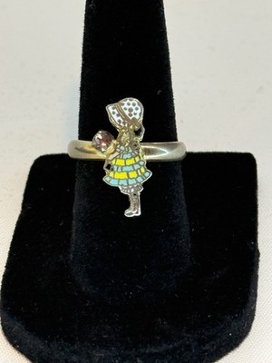 Vtg 1977 Roth G. C. Inc. Holly Hobbie Collectible Girl Heart Ring Adjusts