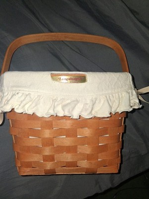 Longaberger 1995 Edition Dresden Small Rectangle Basket w/ Wood Lid & Liner