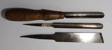 ✨Vintage 1-1/8” Straight & Two 5/8" Buck Bros Carving Gouge Chisels