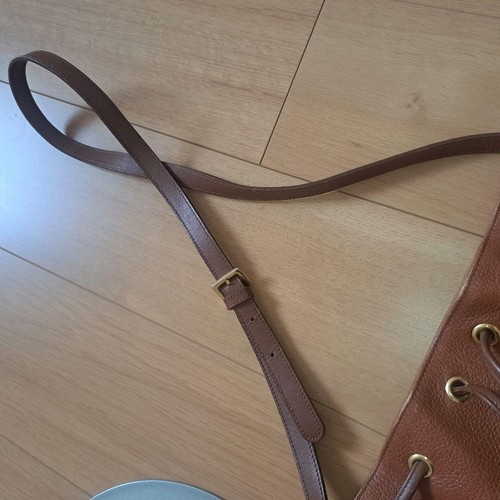 Burberry Shoulder Bag Leather Nova Check Drawstring Unisex Excellent - Picture 10 of 11