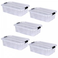 Aufbewahrungsbox Mit Deckel Kunststoffbox Lagerbox Regalbox 7 Liter 5Er Set