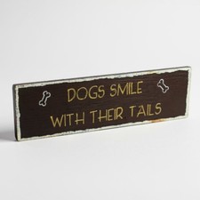 Handcrafted Dog Lover Wood Sign: Rustic Home Decor'Dogs Smile With Their...