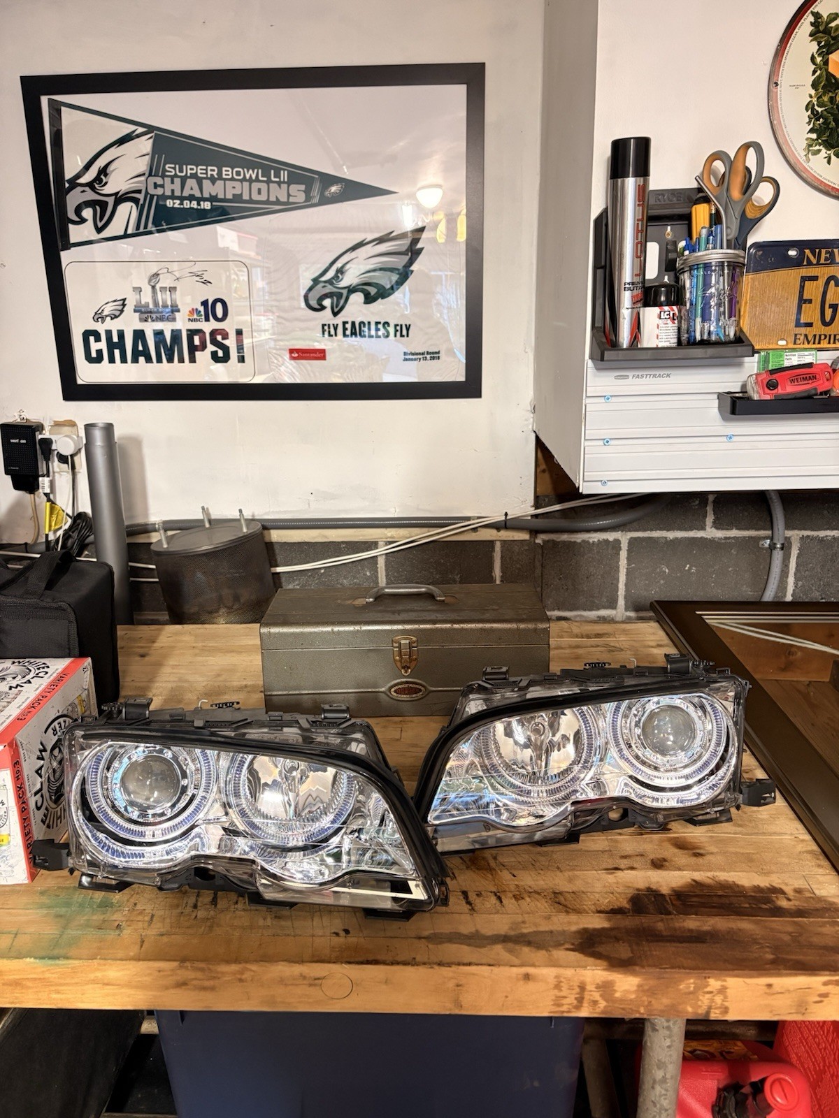 BMW E46 1999-2001 2002 2003 HEADLIGHTS LPBMG5 COUPE CABRIO ANGEL EYES LED