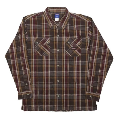 DICKIES Chemise À Carreaux Marron & Rouge Garçon Manches Longues Coton M - Photo 1/4