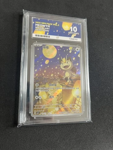 Meowth 0207/07 ACE 10 GEM MINT Pokemon Cards CHINESE Exclusive Full Art 02