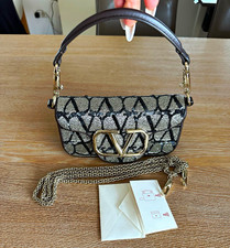 Valentino Garavani Loco Sequin Shoulder Bag Silver/Black