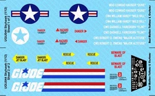 1/12 Scale GI Joe Skyhawk Waterslide Decals for 6 inch figs
