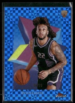 Devin Carter 08/99 2024-25 Finest Blue X-Factor Sacramento Kings #81