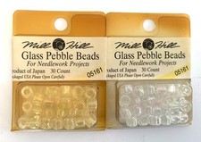 Lot of 2 Pkgs 30 Beads Per Pkg Mill Hill Glass Pebble Beads CRYSTAL 05161