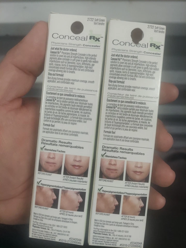 Lot of 2 Physicians Formula Strength Cover Concealer Conceal Rx 2722 Soft Green  - Image 2 of 2
