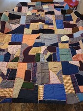 Vintage Antique Handmade Patchwork Crazy Quilt 78 63 In Beautiful Stitching