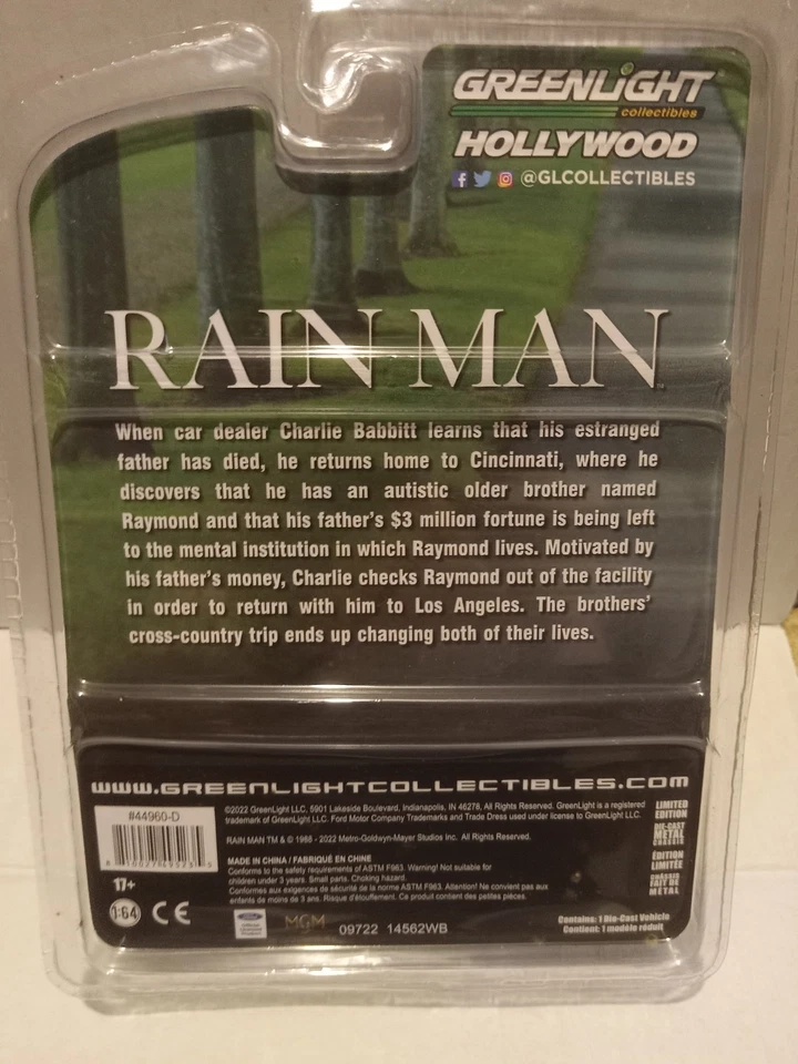 Greenlight Hollywood Rain Man 1983 Ford LTD Crown Victoria 1/64 Die-Cast Police - Image 3 of 3