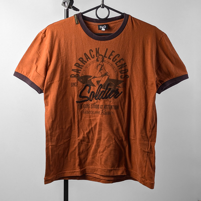 Dolce&Gabbana 2000s Y2K Embroidered Girl Ringer Logo Print Orange