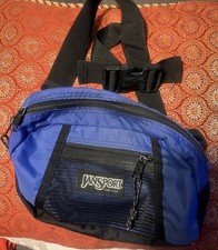Jansport Vintage Unisex Fanny Pack Made in USA Crossbody Bag 1990s Blue Nice