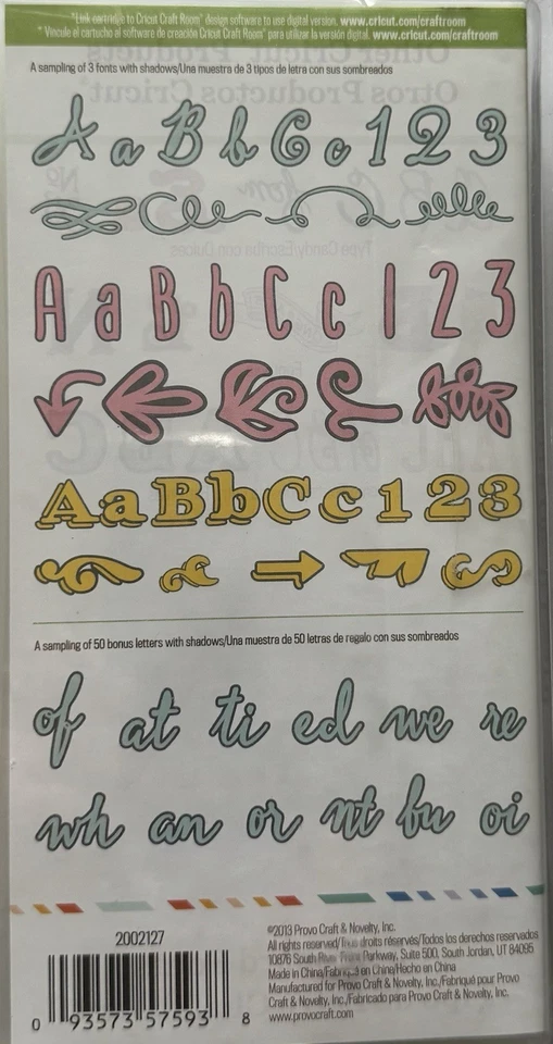 Cartucho Cricut fuentes de pizarra Provo artesanía álbum de recortes fabricación de tarjetas diario basura Foto 2 de 3