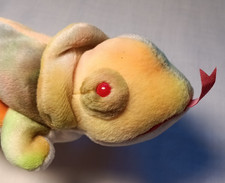 Ty Beanie Baby Rainbow the Chameleon Tie Dye Colorful with Tongue