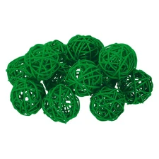 14Pcs Wicker Rattan Balls, 2 in Dia Rattan Decorative Balls, Green