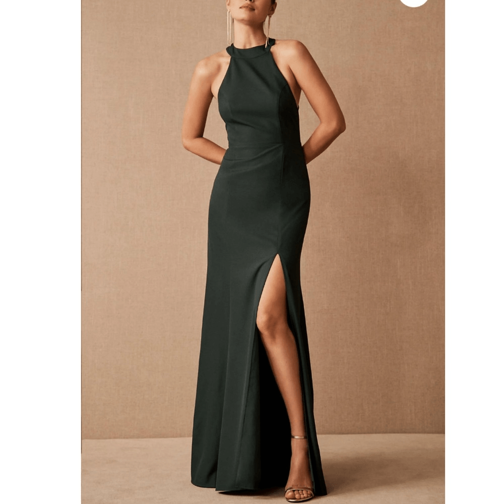 NWT BHLDN SEREPHINA CREPE MAXI DRESS Forest Size 10