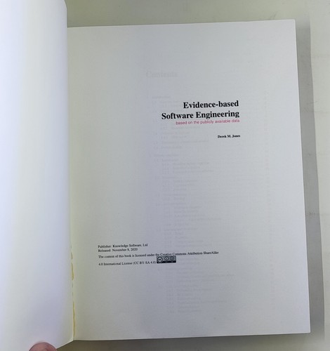 Derek M. Jones Evidence-based Software Engineering 2020 Softcover Very Good - 第 4/9 張圖片