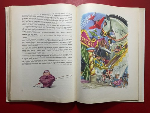 COLLODI - AVVENTURE PINOCCHIO Fabbri Grande Formato 1955 Libro illustrato MARAJA - Foto 8 di 10