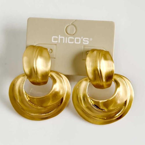 New Chicos Chunky Statement Drop Earrings Stylish Women Party Vacation Jewelry