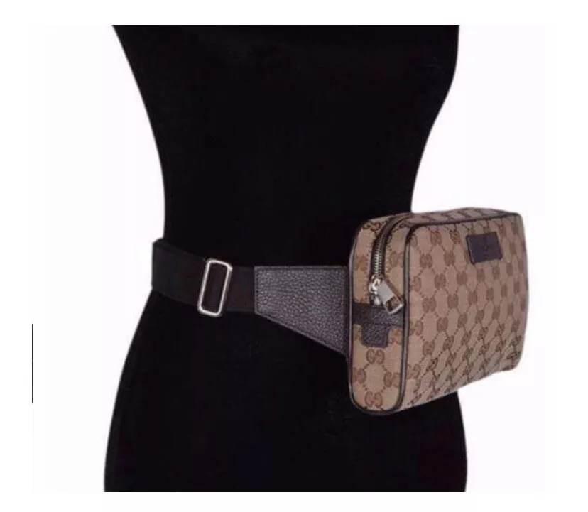 Sac ceinture Gucci pack fanny taille GG pochette toile marron 