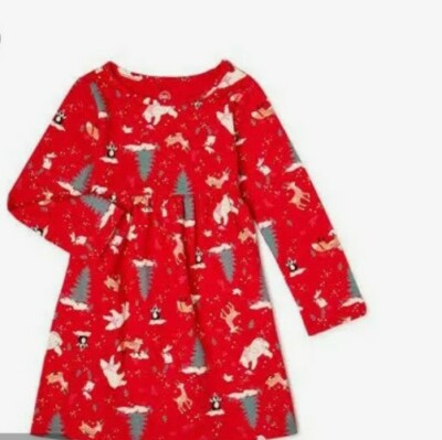 Wonder Nation Christmas Animals Toddler Girls Knit Dress w/ Pockets 12mo  #C10 | eBay