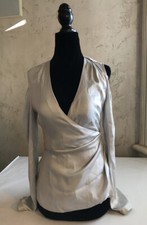 ALLSAINTS WOMENS DANIO TOP BLOUSE IN STORM GREY SIZE UK 6 / US 2 178 RETAIL