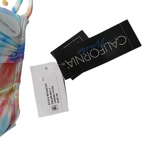 California Waves Tie-Dye Underwire Push-Up Bikini Top, Size Medium - Image 4 of 4