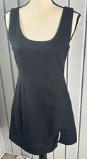 OLIVACEOUS Little Black Dress Size Medium Fit n Flare Sleeveless Front Slit