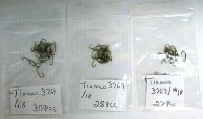 TIEMCO TMC 8769 #18 FLY TYING HOOKS VARIOUS QUANTITIES FOR WET FLY'S OR NYMPHS
