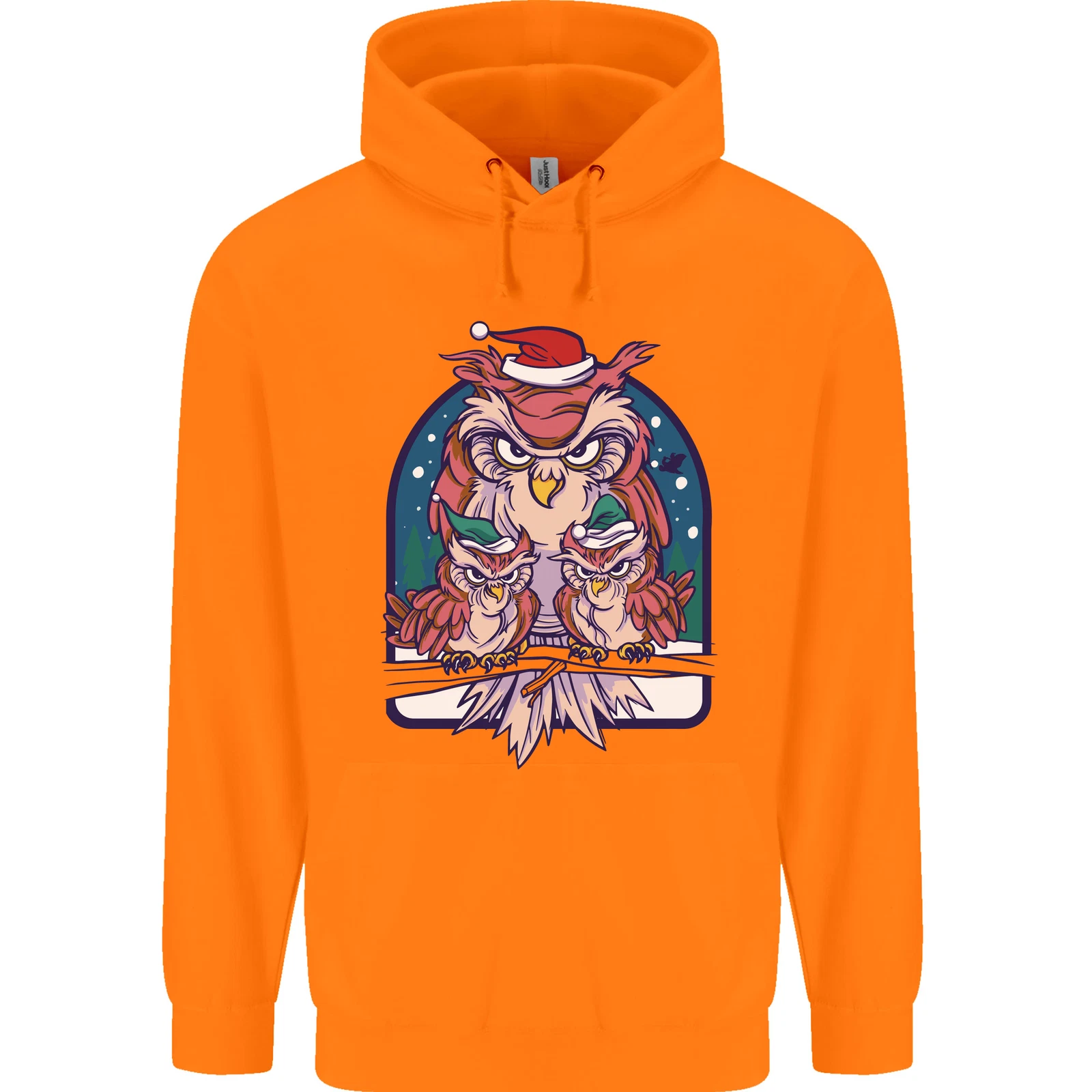 Bah Humbug Grumpy Christmas Owls Men's Hoodie