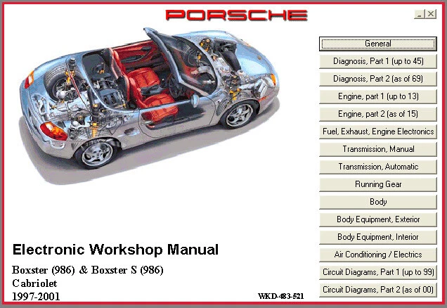 Porsche Boxster 986 (1997-2001) manuale officina riparazione su cd - Immagine 2 di 4
