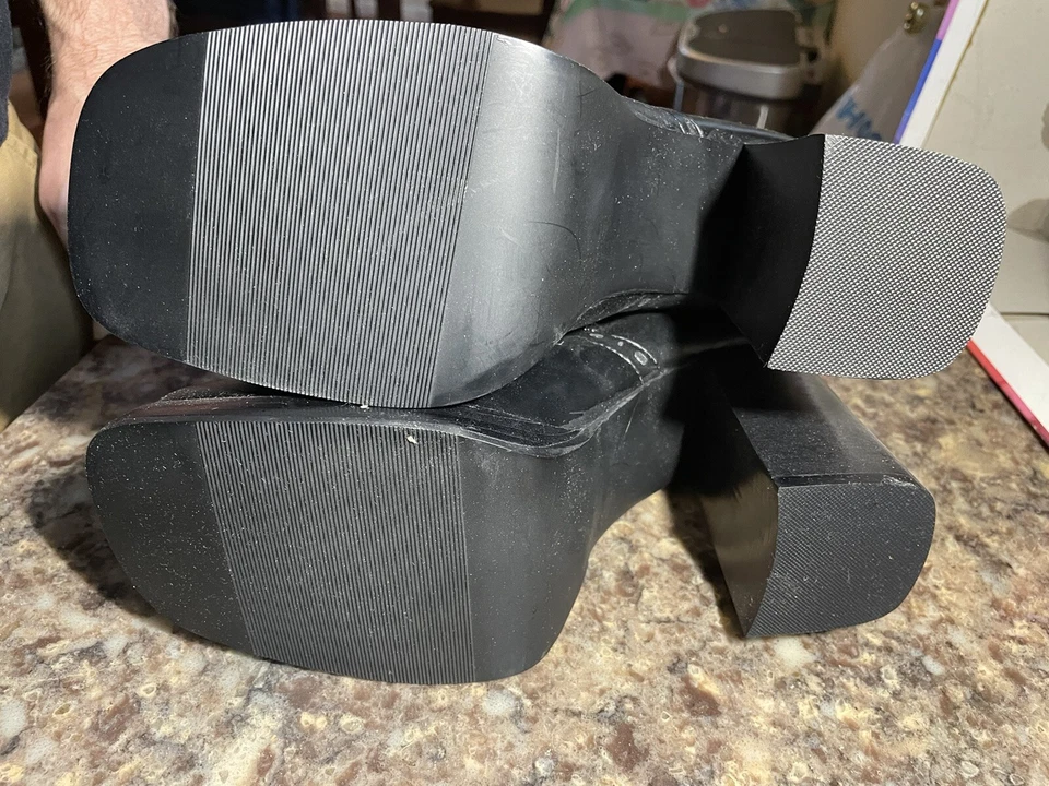 Nuevas Botas LEI De Colección Años 90 Y2K Plataforma Gruesas Tacón Alto Cremallera Talla 10 Foto 4 de 4