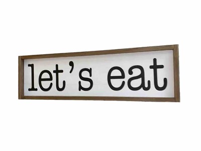 Hobby Lobby Rectangle Shape Kitchen Decor Wall Decor   Let s Eat  27.76x8.19