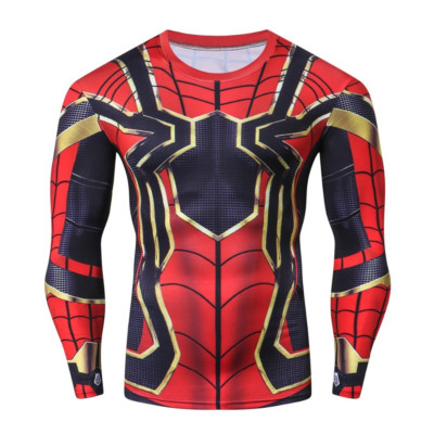 Cosplay Spiderman Mens T-Shirts Superhero Advanced Tech 3D Shirt Top Tee Costume