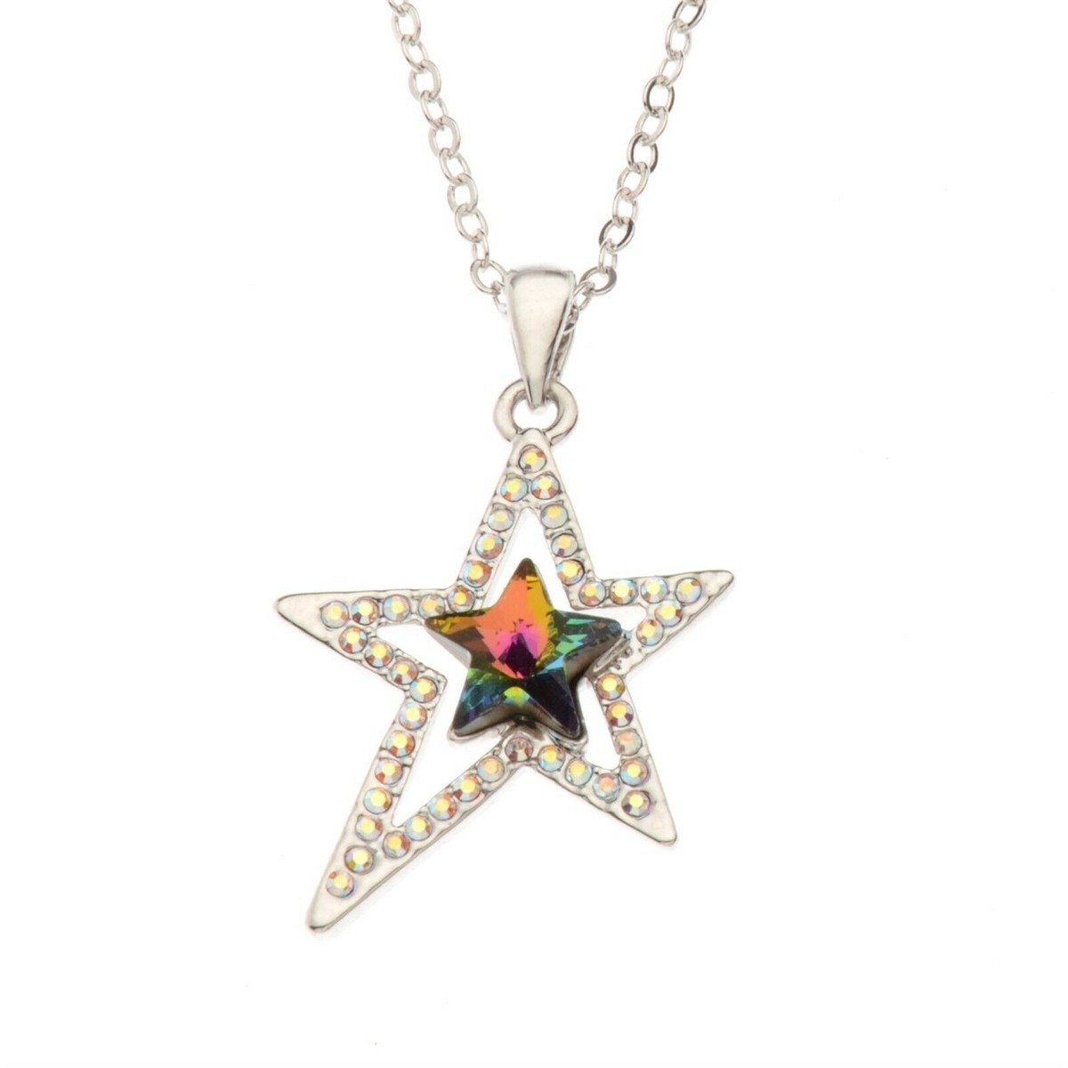 Rhinestone Vitrail Medium Shooting Star Necklace Made With