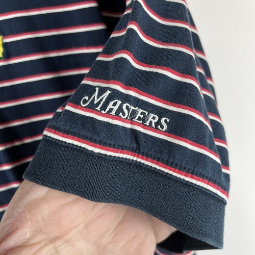 Masters Collection Mens Medium Cotton Striped Golf Polo Shirt Embroidered Logo - Picture 9 of 11